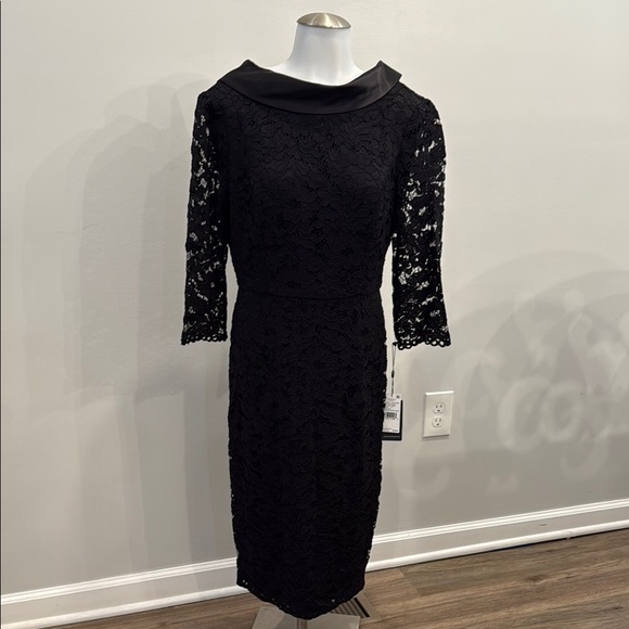 Adrianna Papell 6 Roll Neck Black Sheath Dress - Picture 3 of 11